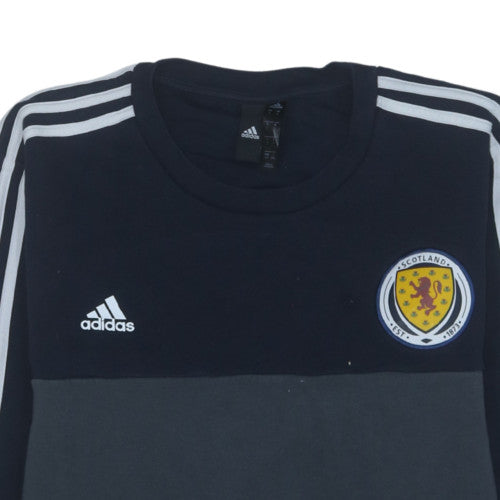 Adidas Men's Blue Scotland Football Crew Neck Sweatshirt L