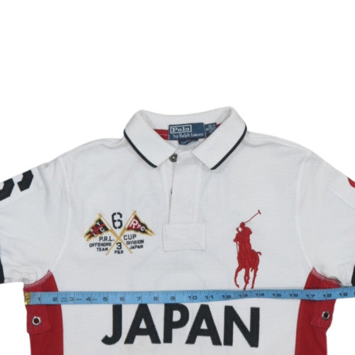 Ralph Lauren Women's White Japan Polo Shirt Size S Short Sleeve Cotton