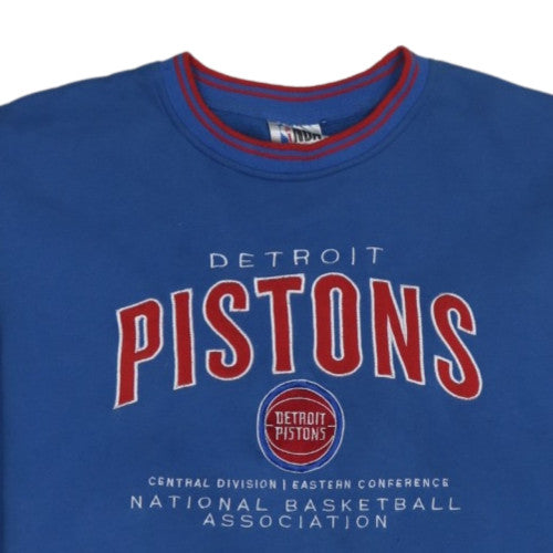 NBA Men’s Blue Detroit Pistons Sweatshirt Size L Pullover Crew Neck