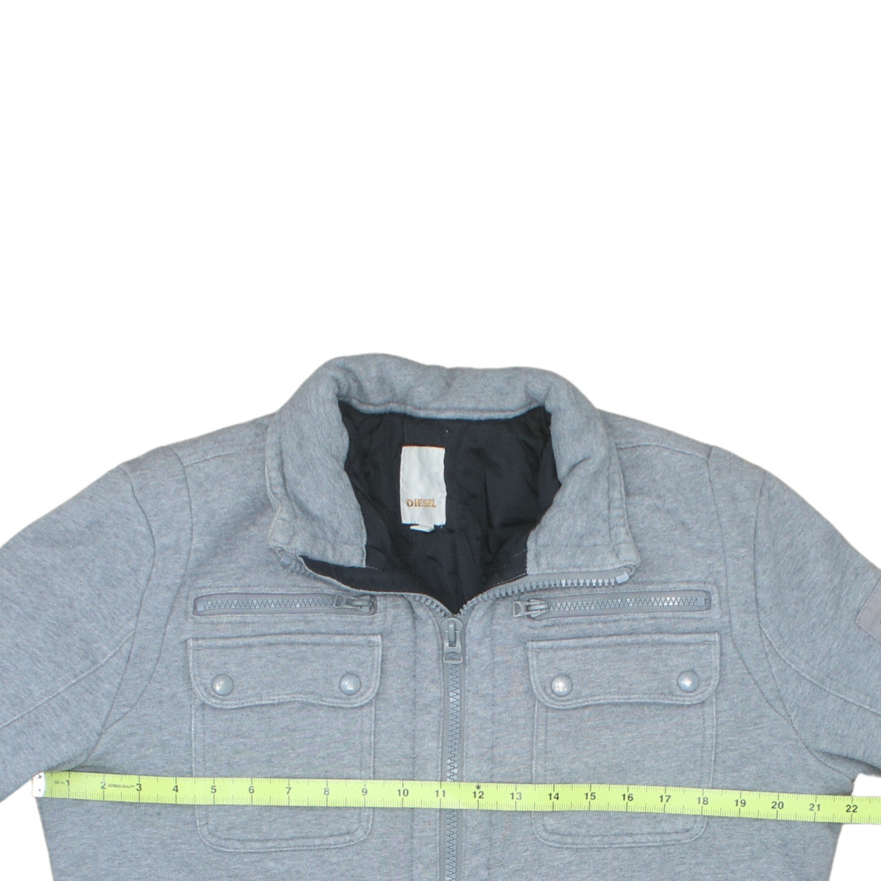 Diesel Men's Grey L Bomber Jacket Cotton Blend Full Zip