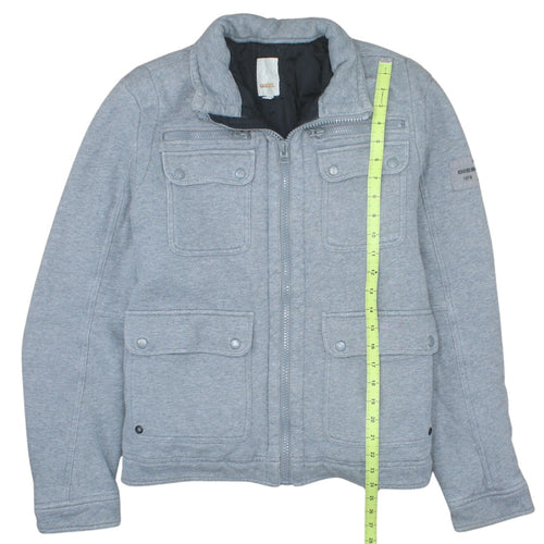 Diesel Men's Grey L Bomber Jacket Cotton Blend Full Zip