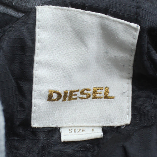 Diesel Men's Grey L Bomber Jacket Cotton Blend Full Zip