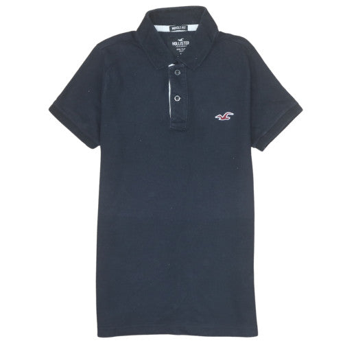 Hollister Men's Black XS Muscle Fit Polo Shirt Cotton Stretch