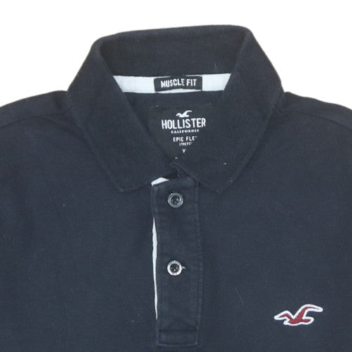 Hollister Men's Black XS Muscle Fit Polo Shirt Cotton Stretch