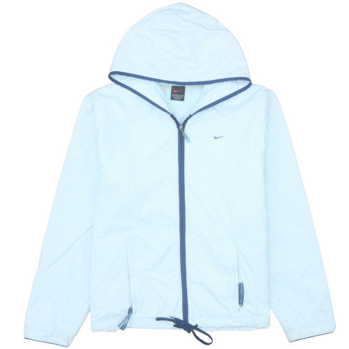 Nike Women's Blue Windbreaker Jacket L (14) Hooded Lightweight