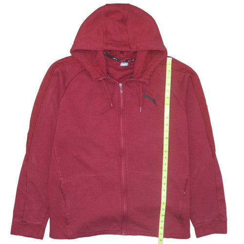 Puma Men's Red Full Zip Hoodie 2XL Regular Fit Sportswear