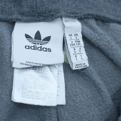 Adidas Men’s Grey Jogger Trousers L Regular Fit Fleece Pants