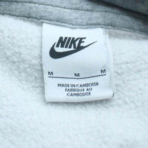 Nike Men Grey Pullover Hoodie Medium Fleece Sweatshirt Regular Fit