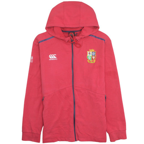 Canterbury Men's Red Full Zip Hoodie 2XL Rugby Crest Design