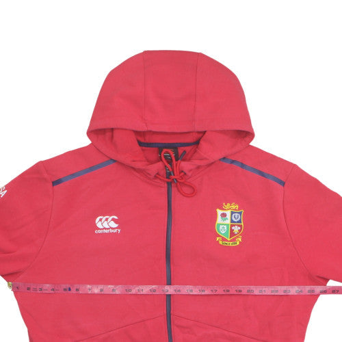 Canterbury Men's Red Full Zip Hoodie 2XL Rugby Crest Design