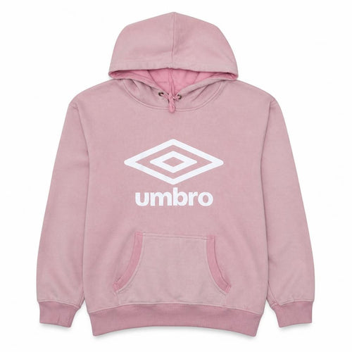 Umbro Women's Pink Pullover Hoodie L Logo Print Casual Sweatshirt