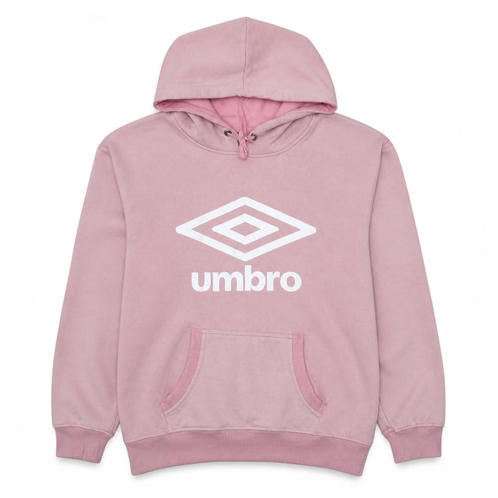 Umbro Women's Pink Pullover Hoodie L Logo Print Casual Sweatshirt