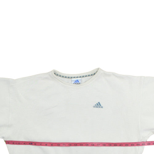 Adidas Women's White Crew Neck Sweatshirt Size M Relaxed Fit