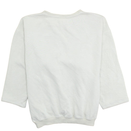 Adidas Women's White Crew Neck Sweatshirt Size M Relaxed Fit