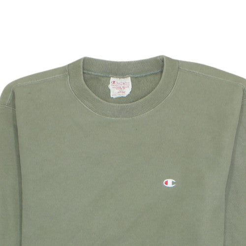 Champion Men's Green Reverse Weave Crew Sweatshirt Large