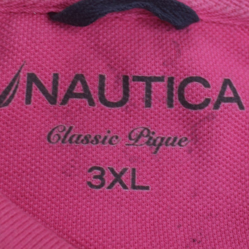Nautica Men's Pink Classic Pique Polo Shirt 3XL Cotton Short Sleeve