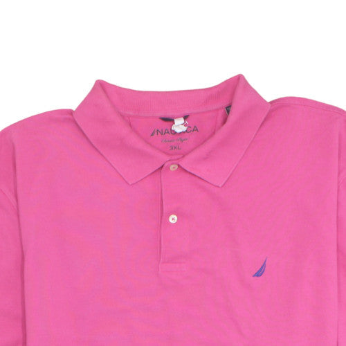 Nautica Men's Pink Classic Pique Polo Shirt 3XL Cotton Short Sleeve