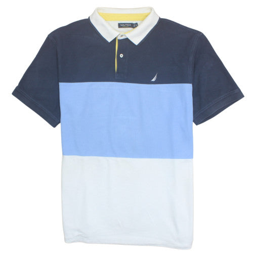 Nautica Men's Multicoloured XL Colourblock Cotton Polo Shirt