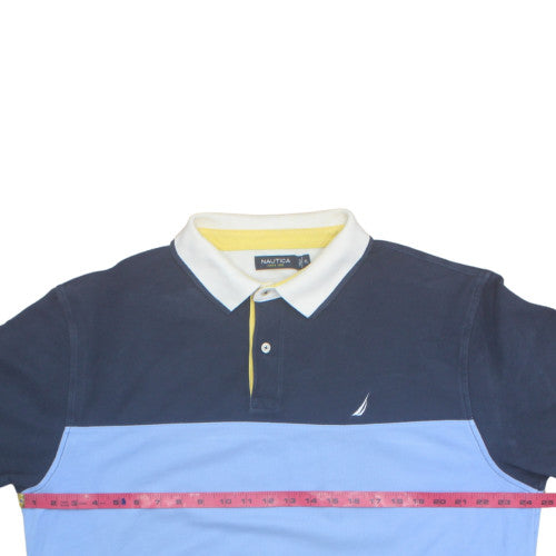 Nautica Men's Multicoloured XL Colourblock Cotton Polo Shirt