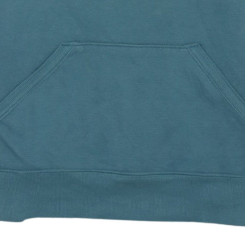 Champion Womens Teal Pullover Hoodie M Cotton Blend Logo Sweatshirt