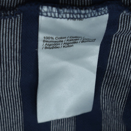 Lacoste Men Blue Striped Regular Fit Cotton Polo Shirt Size L