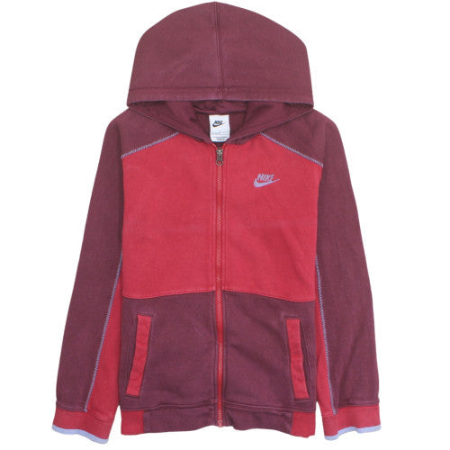 Nike Boys Red Full Zip Hoodie L 147-158cm Cotton Blend Casual