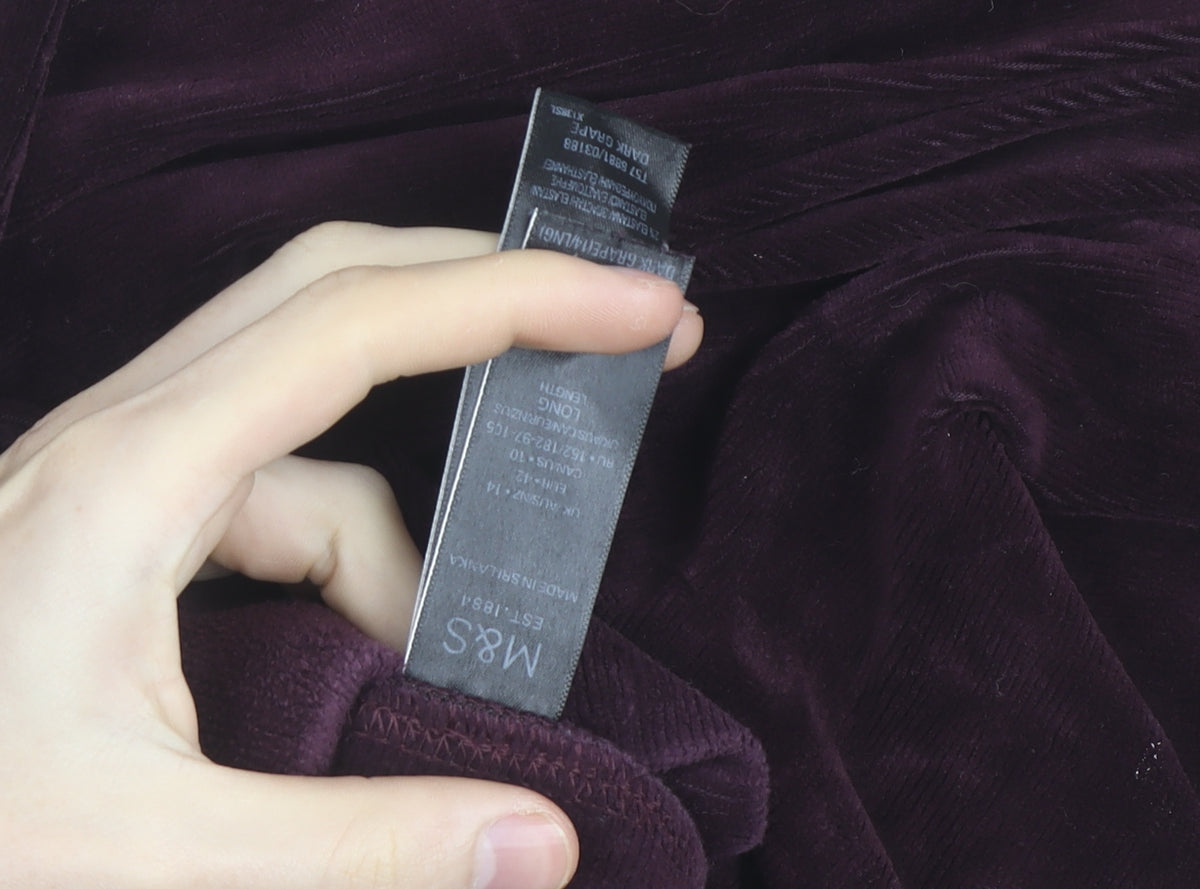 Marks and Spencer Women’s Purple Velvet Leggings Size 14