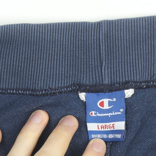 Champion Men's Blue Sweat Shorts Size L Casual Drawstring