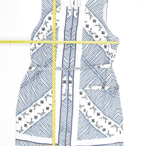 Jaeger Women’s Blue Linen Belted Shift Dress Size 18
