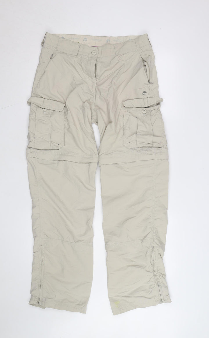 Craghoppers Women Beige Cargo Convertible Trousers UK 12