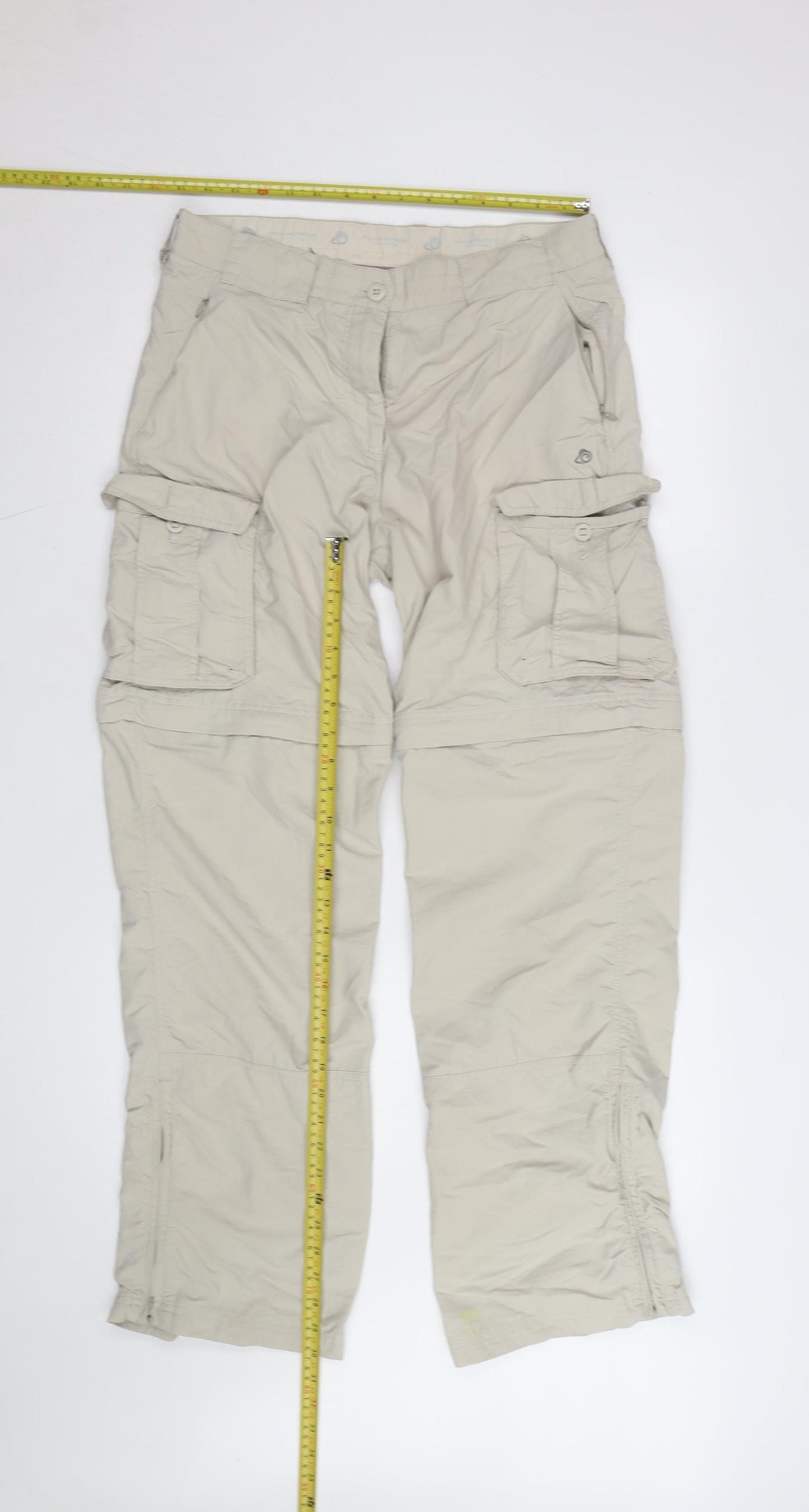 Craghoppers Women Beige Cargo Convertible Trousers UK 12