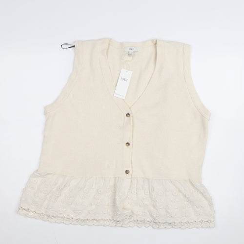 Marks and Spencer Women’s Beige Sleeveless Knit Tunic Blouse XL