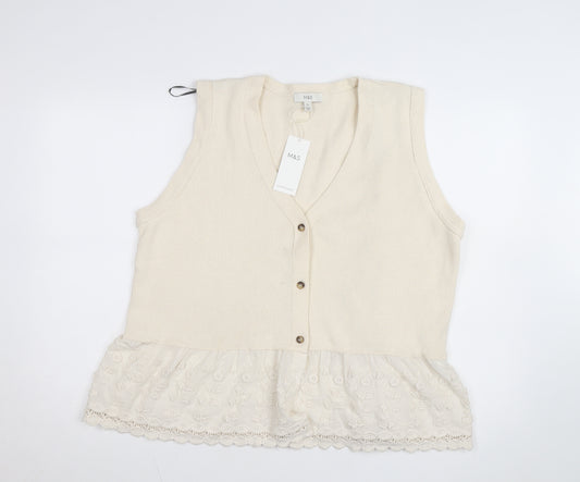 Marks and Spencer Women’s Beige Sleeveless Knit Tunic Blouse XL