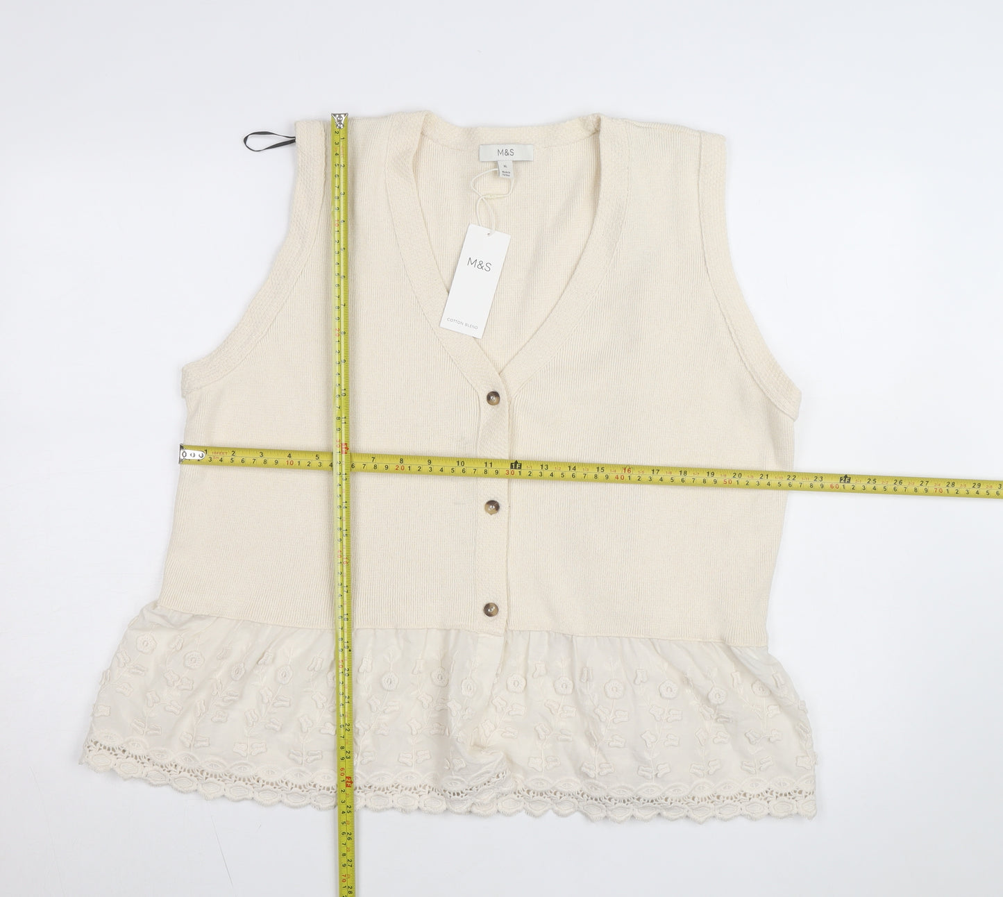 Marks and Spencer Women’s Beige Sleeveless Knit Tunic Blouse XL