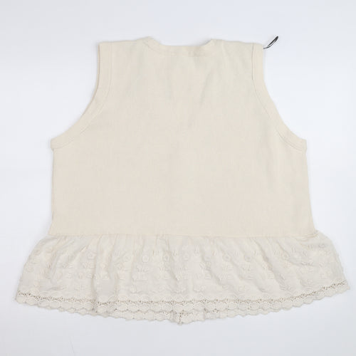 Marks and Spencer Women’s Beige Sleeveless Knit Tunic Blouse XL