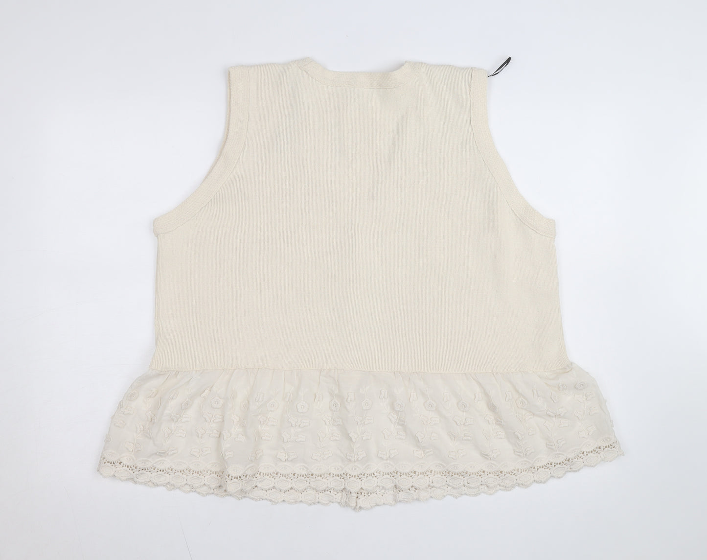 Marks and Spencer Women’s Beige Sleeveless Knit Tunic Blouse XL