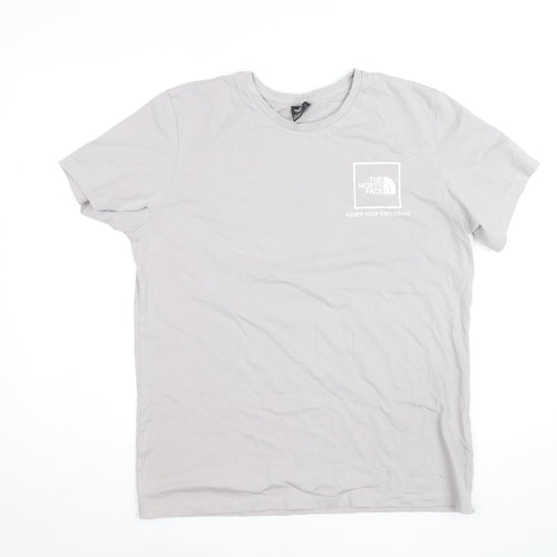 The North Face Unisex Grey Graphic Print T-Shirt L Outdoor Style