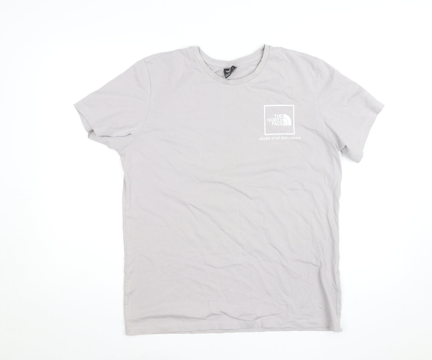 The North Face Unisex Grey Graphic Print T-Shirt L Outdoor Style