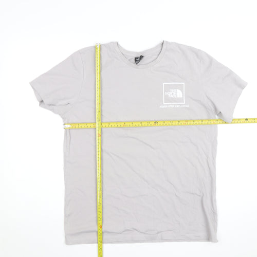 The North Face Unisex Grey Graphic Print T-Shirt L Outdoor Style