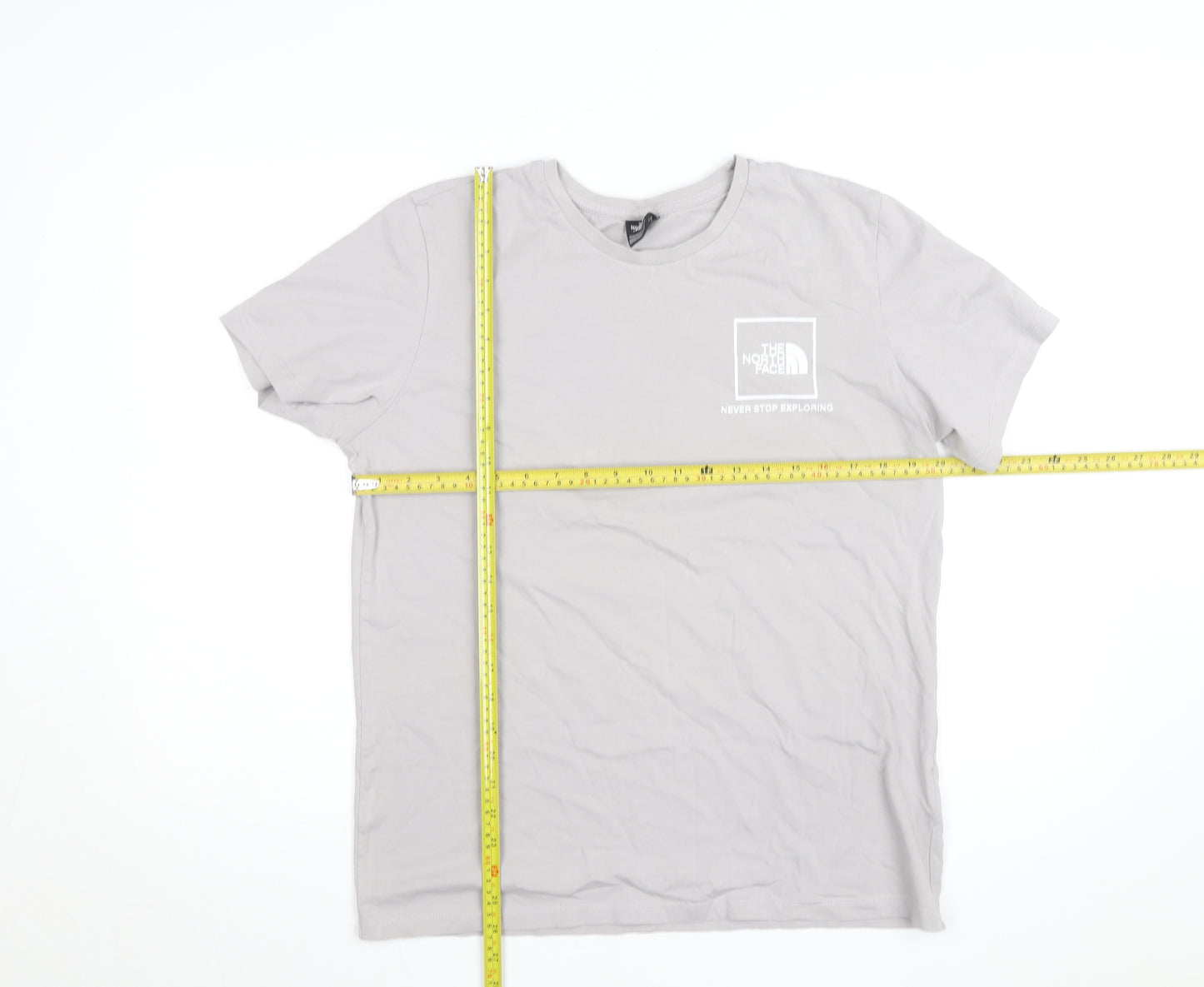 The North Face Unisex Grey Graphic Print T-Shirt L Outdoor Style