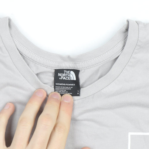 The North Face Unisex Grey Graphic Print T-Shirt L Outdoor Style