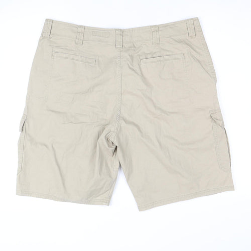 Wrangler Men Beige Cargo Shorts Size 38 Relaxed Fit Cotton