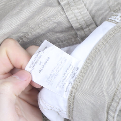 Wrangler Men Beige Cargo Shorts Size 38 Relaxed Fit Cotton