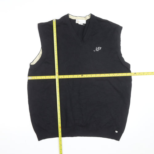 Il Migliore Men's Black V-Neck Cotton Blend Knitted Vest L