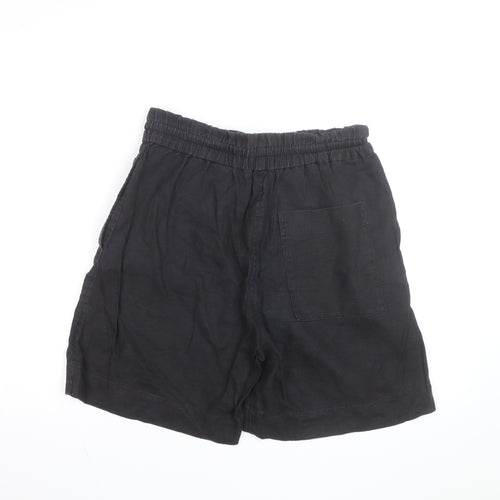 COS Men’s Black Linen Chino Shorts Size M Elastic Waist
