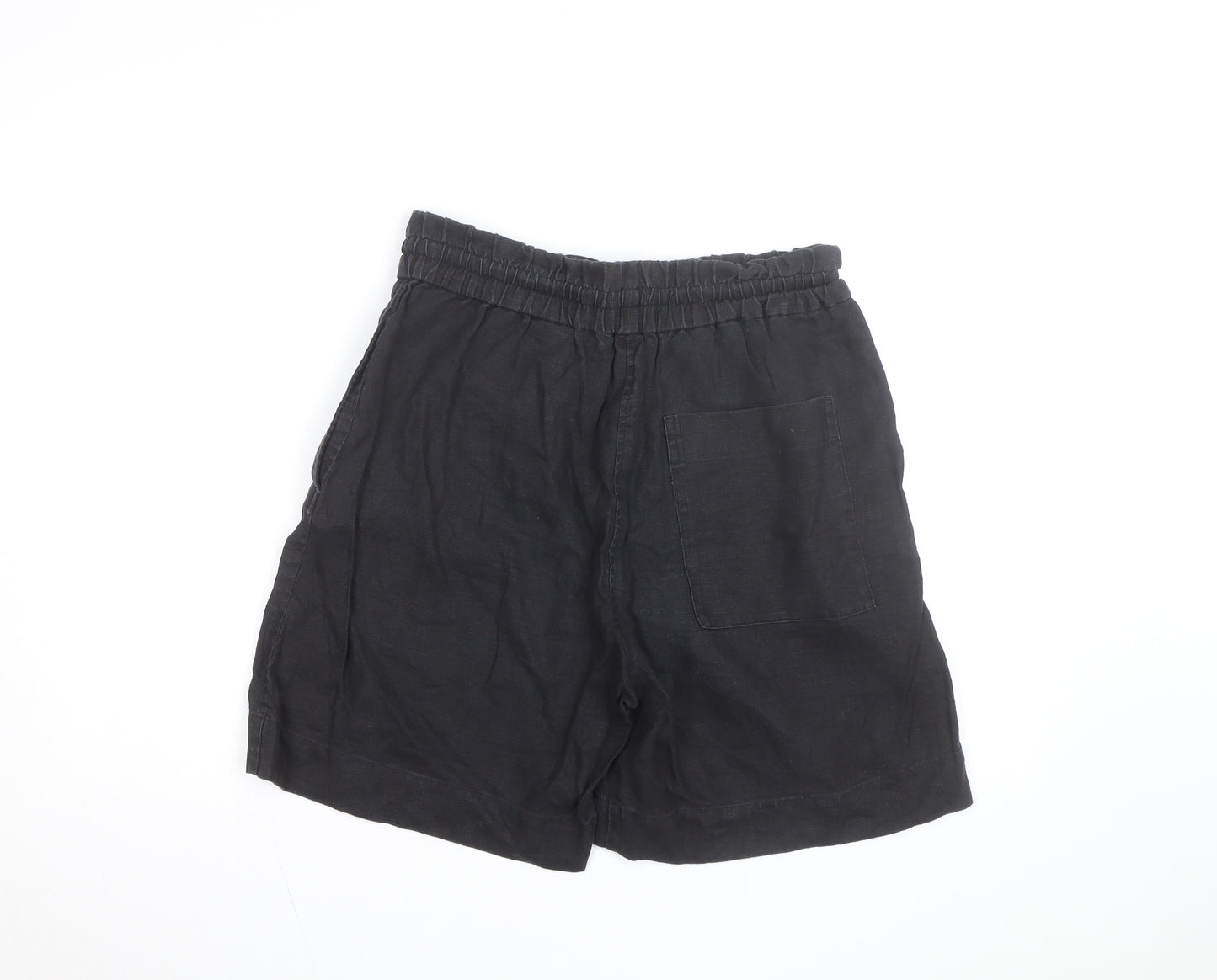 COS Men’s Black Linen Chino Shorts Size M Elastic Waist