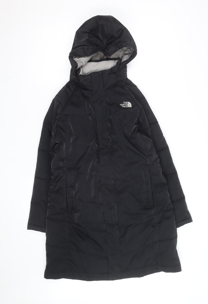 The North Face Women's Black Long Hooded Puffer Coat Size 14