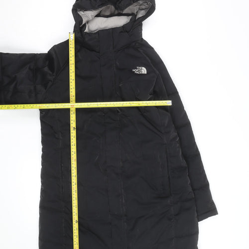 The North Face Women's Black Long Hooded Puffer Coat Size 14