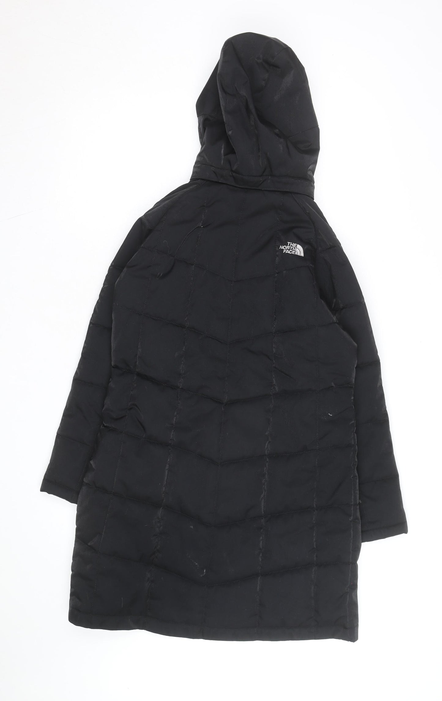 The North Face Women's Black Long Hooded Puffer Coat Size 14