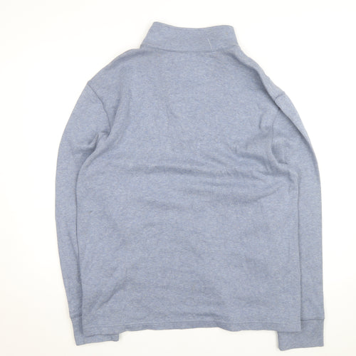 Nautica Men's Blue XL 1/4 Zip Cotton High Neck Jumper